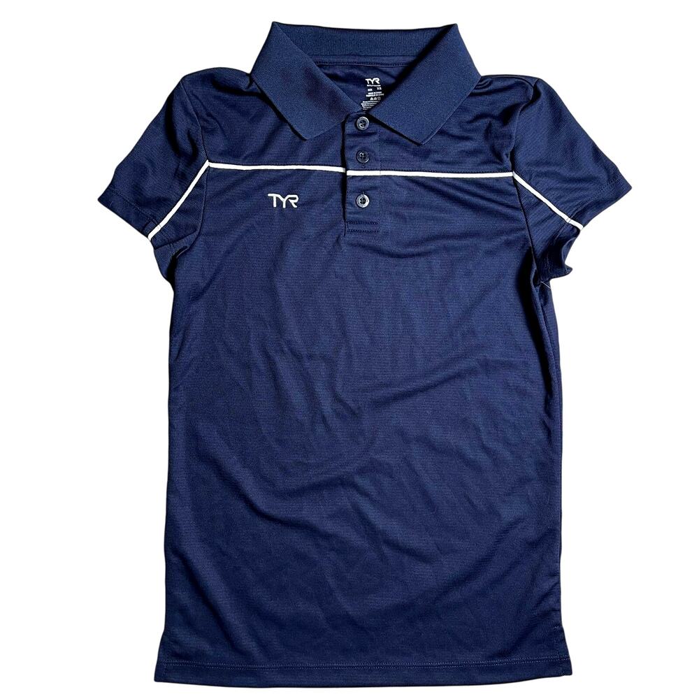 TYR Women's Alliance Tech Polo Shirt Navy Textured - TFPOC6A - Size Medium - $40